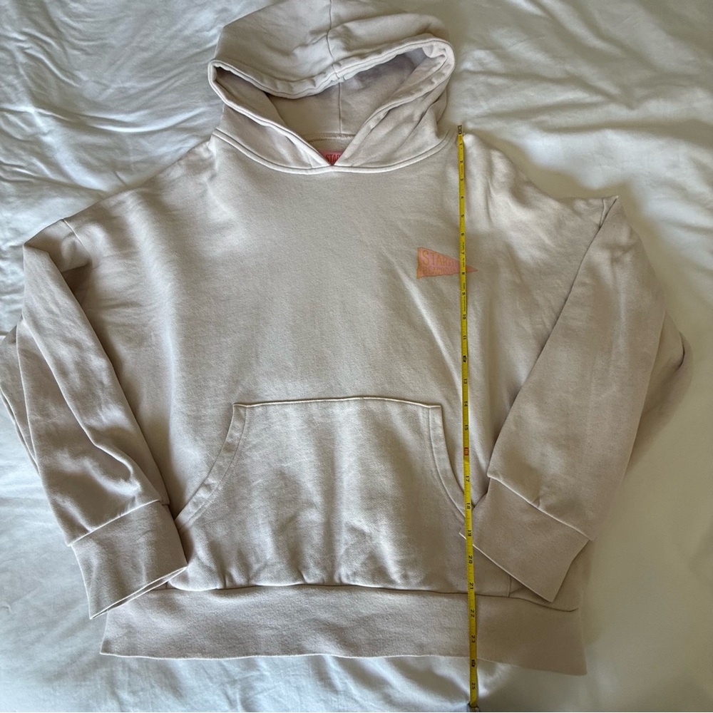 Starfit Beach Club Women’s Neutral Beige Hoodie Sweatshirt Size Medium Pullover - Picture 11 of 12